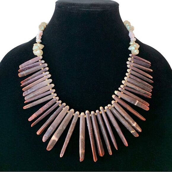 Natural Sea Urchin Shell Necklace - Picture 1 of 5